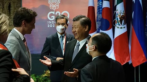 Canadian Prime Minister Justin Trudeau and Chinese President Xi Jinping