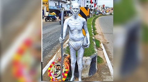 Syed Babu as Gandhi for the awareness programme