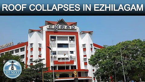 Roof collapses in Ezhilagam complex in Chennai
