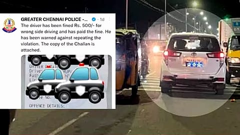 The Chennai Traffic Police took action after a complaint was lodged through social media