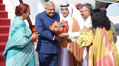 Vice President Jagdeep Dhankhar 
arrives to a warm welcome in Doha, Qatar.