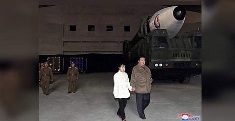 North Korean leader Kim Jong Un with his daughter