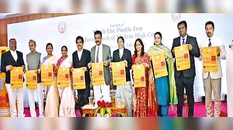 Environment, Climate Change and Forest Department launched the ?Single-use Plastic Free Madurai Bench of Madras High Court? in Madurai