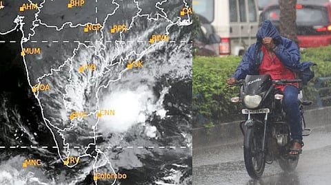 Map showing the low-pressure area formed over Bay of Bengal; Visual from Chennai