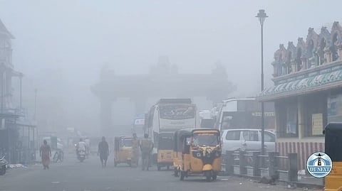 Fog covered most of the areas in the Chengalpattu district