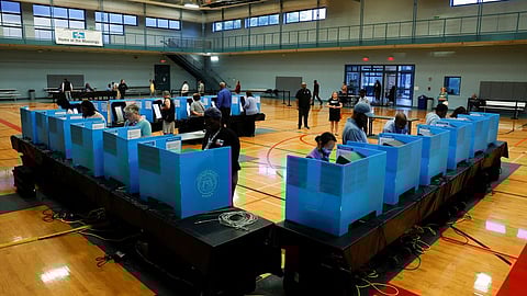 Midterm election polling booth