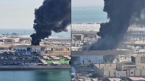 An immense fire erupts near FIFA fan village in Qatar