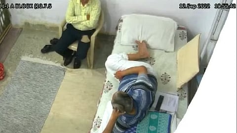 Satyendar Jain in the screengrab of the footage