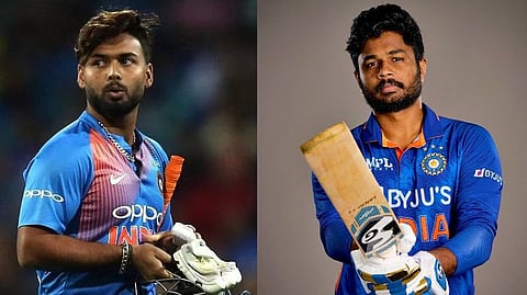 India's Rishabh Pant; Sanju Samson