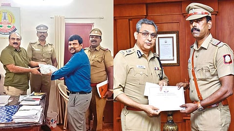 Commissioner Shankar Jiwal appreciated the Inspector and the constable Deepan Chakravarthy for their timely action in saving a life