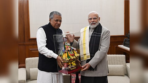 Prime Minister Modi with Kerala chief minister P Vijayan
