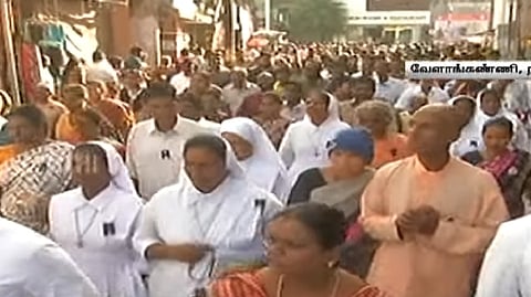 People holding silent march