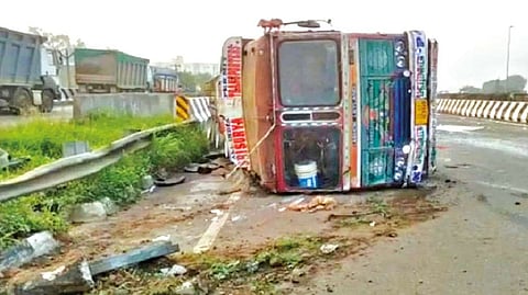 The truck that was involved in the accident.