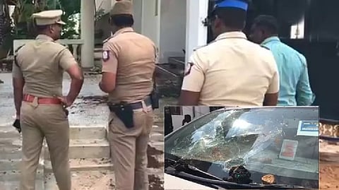 Police at Sasikala Pushpa's residence