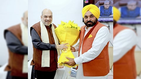 Punjab Chief Minister Bhagwant Mann with Union Home Minister Amit Shah