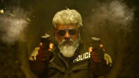 Ajith brandishes a variety of ammunitions in the trailer