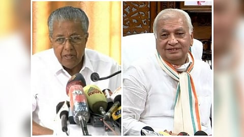 Kerala Chief Minister Pinarayi Vijayan (Left) and Governor Arif Mohammad Khan (Right)