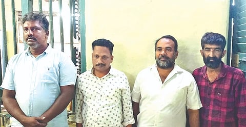 The four men arrested in a fraud case in Coimbatore