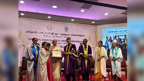 Degrees were awarded by the FM Nirmala Sitharaman at Tamil Nadu Dr MGR Medical University