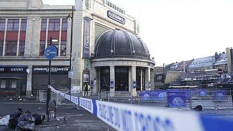 The scene outside Brixton O2 Academy where police are investigating the circumstances which led to four people sustaining critical injuries in an apparent crush as a large crowd tried to force their way into the south London concert venue.