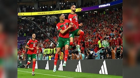 Morocco lead 1-0 at half time