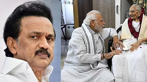 Stalin; Modi with Heeraben