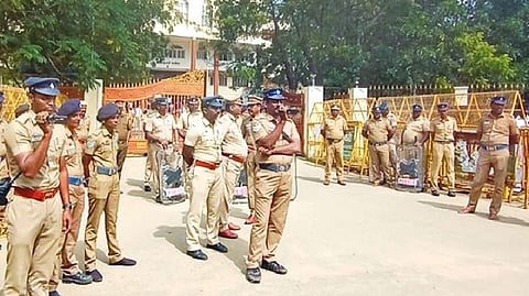 Police deployment seen at Thoothukudi Collectorate as anti-Sterlite organisations submitted a plea