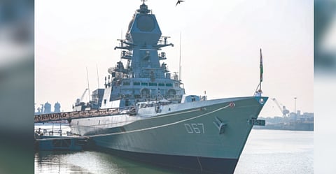 Commissioning ceremony of INS Mormugao in Mumbai