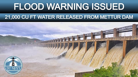 21,000  cu ft water released from Mettur dam