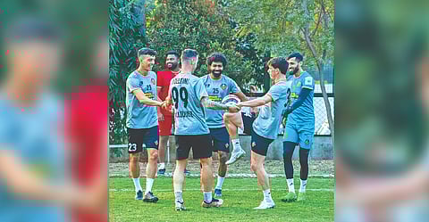 FC Goa players at a training session