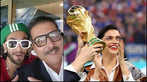 (L-R) Ranveer & Ravi Shastri,  Deepika Padukone