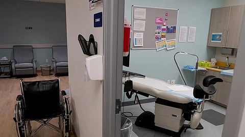An unoccupied recovery area, left, and an abortion procedure room are seen at a Planned Parenthood Arizona facility in Tempe, Ariz.