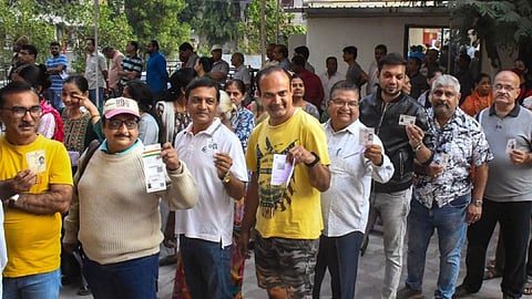 In Ahmedabad district, the voter turnout till 3 pm stood at 44.67 per cent.