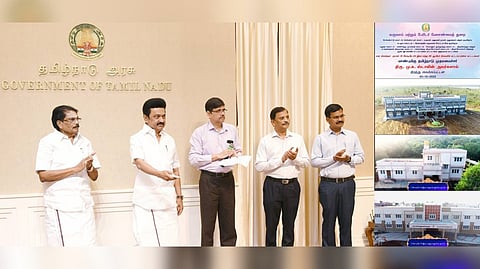 Stalin inaugurates new buildings at the Secretariat in Chennai.
