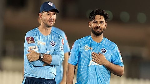 Delhi Capitals' head coach Ricky Ponting and skipper Rishabh Pant