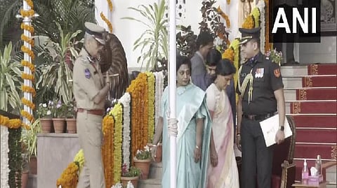 Telangana Governor Tamilisai Soundararajan unfurls the national flag