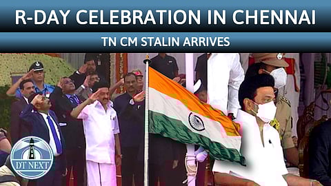 R-Day celebration in Chennai: CM Stalin arrives