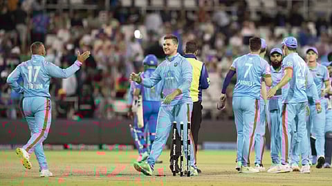 Pretoria Capitals team members celebrating victory