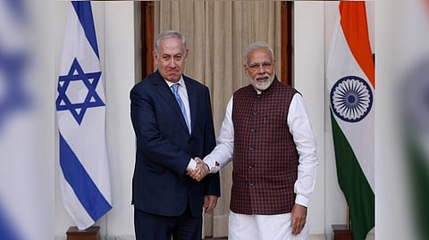 Israel prime minister Benjamin Netanyahu and Prime Minister Narendra Modi