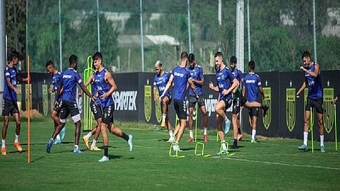 Hyderabad FC during practice