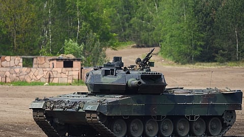 The German-made Leopard 2 tank