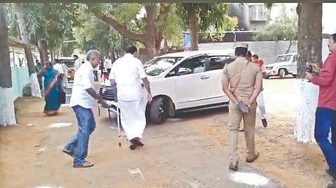 Screengrab of RS MP MM Abdulla leaving in Pudukkottai on Thursday