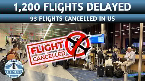 1,200 flights delayed, 93 flights cancelled