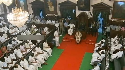 Screengrab from the first session of the Tamil Nadu legislative assembly for the year 2023.