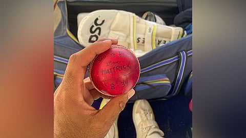 Jaydev Unadkat with the match ball
