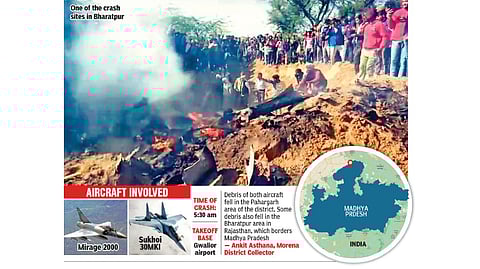 One of the crash sites in Bharatpur.