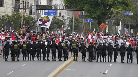 Anti-government protesters who traveled to the capital from across the country