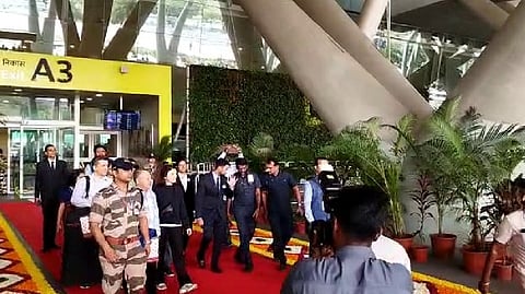 Foreign delegates arrive at Chennai airport ahead of the 1st G20 EdWG (Education Working Group) meeting & seminar set to be held in the city from Jan 31-Feb 2.
