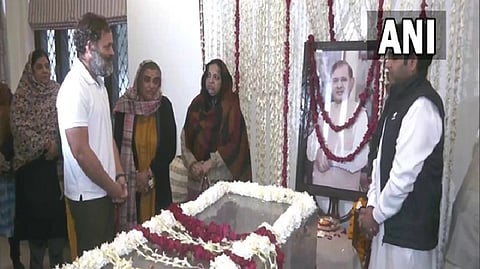 Congress MP Rahul Gandhi at Sharad Yadav's residence in Delhi