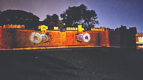 The 3D projection during a trial run on Vellore Fort on Wednesday